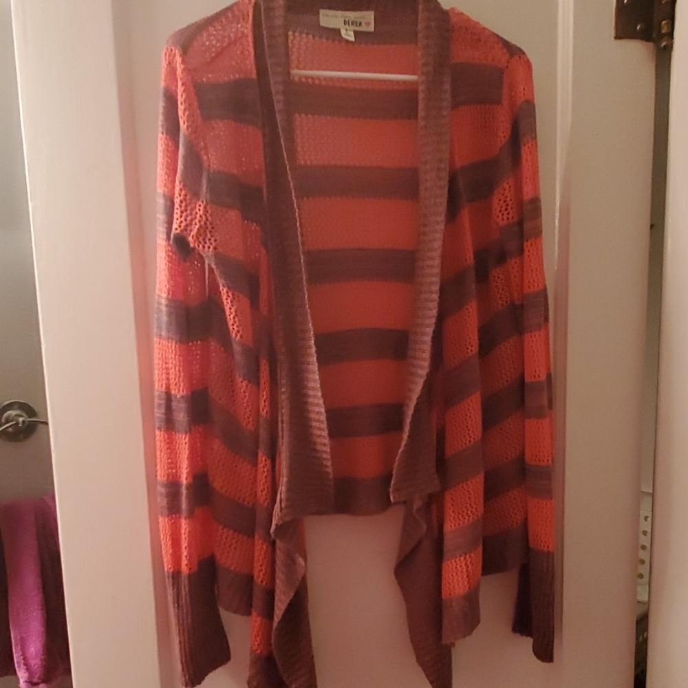 Striped knit cardigan
